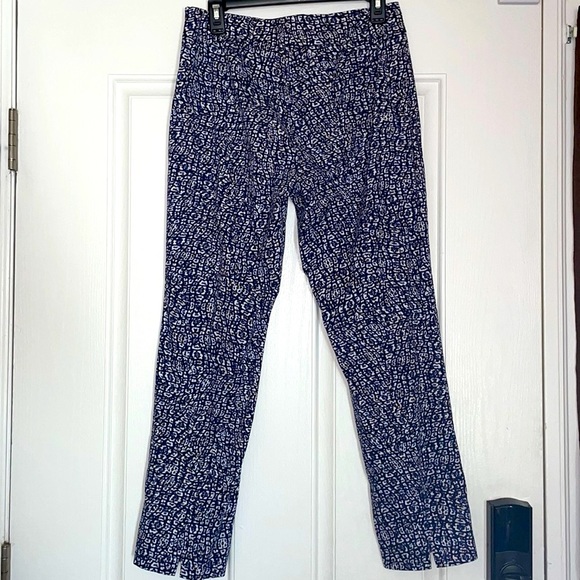 NIC+ZOE Blue and White Patterned Track Pants - Picture 3 of 9